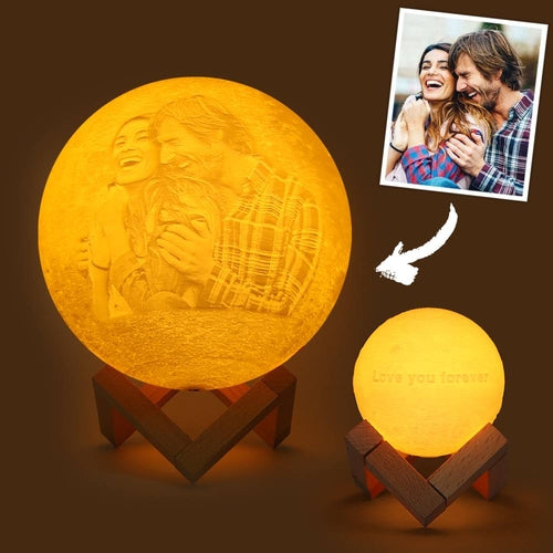 Custom Photo & Text Moon Lamp Luna Night Light – Personalized Birthday