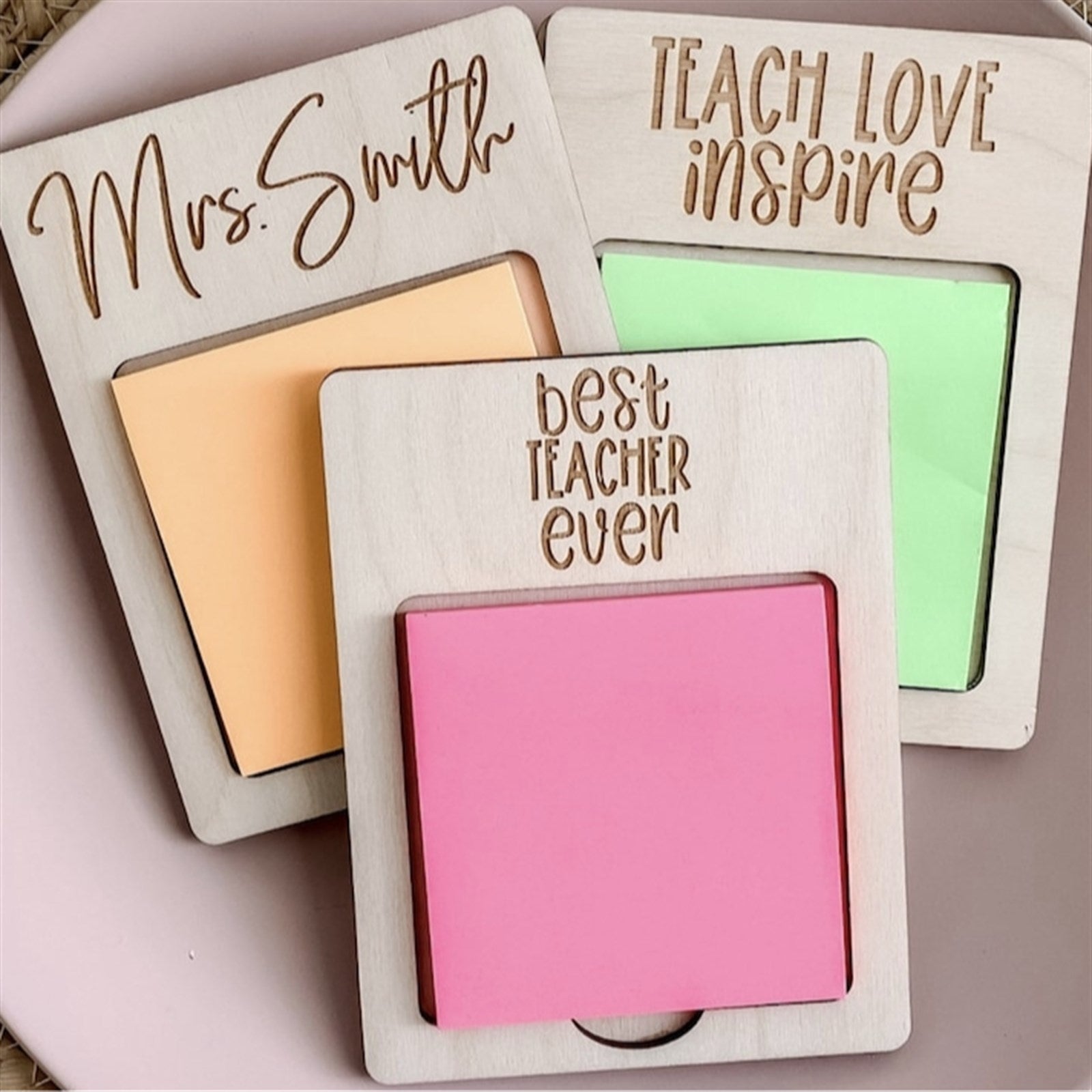 Personalized Post It Note Holder For Teachers & More