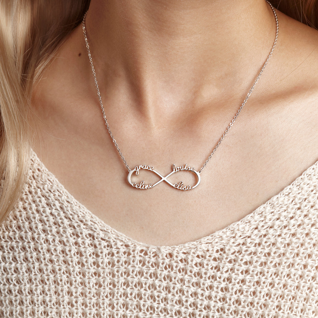 Personalized Infinity Name Necklace, Mom Necklace,Family Name Necklace