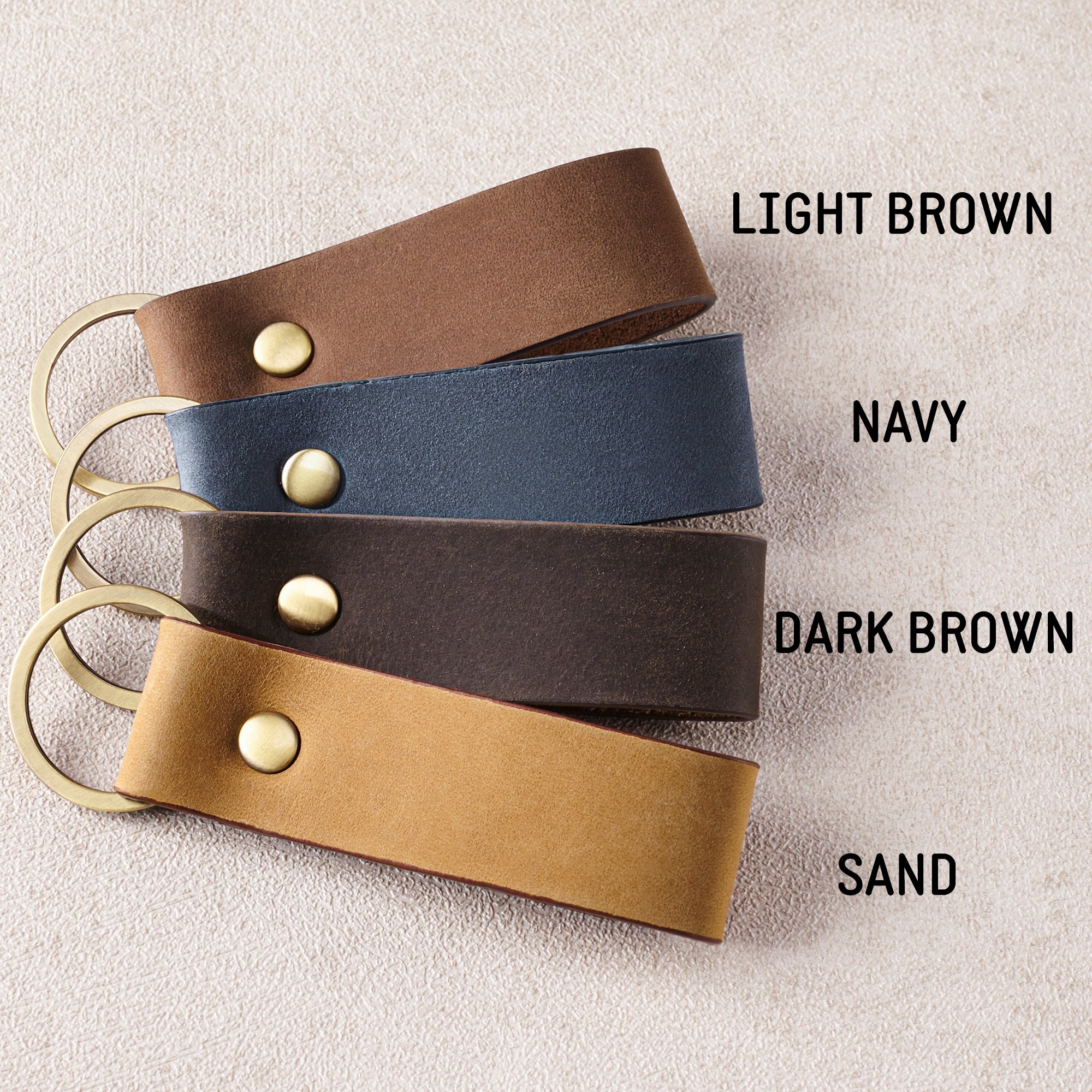 Personalized Dad EST Leather Keychain, New Dad Birthday Gift from Wife