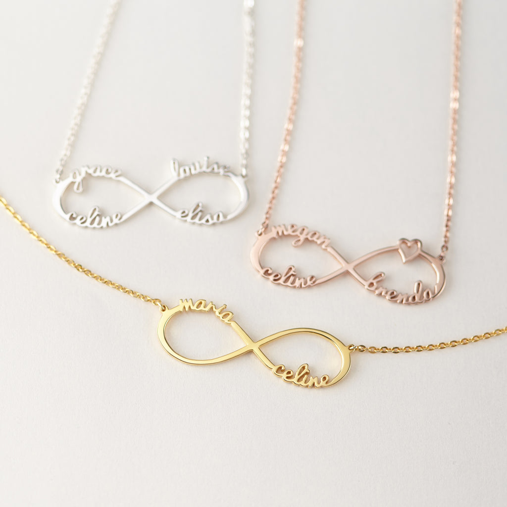 Personalized Infinity Name Necklace, Mom Necklace,Family Name Necklace