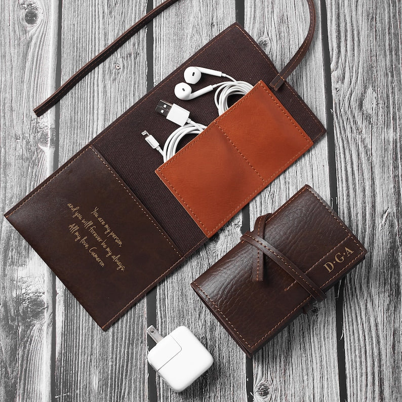 Personalized Tech Case Cable Charger Organizer